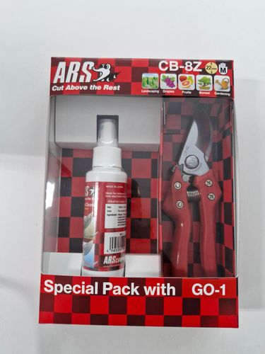 ARS CB-8Z Bypass Secateurs Medium 20cm + GO-1 Cleaner