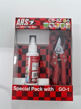 ARS CB-8Z Bypass Secateurs Medium 20cm + GO-1 Cleaner