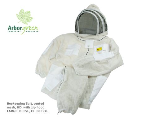 Beekeeping Suit, vented mesh, HD, with zip hood - XL
