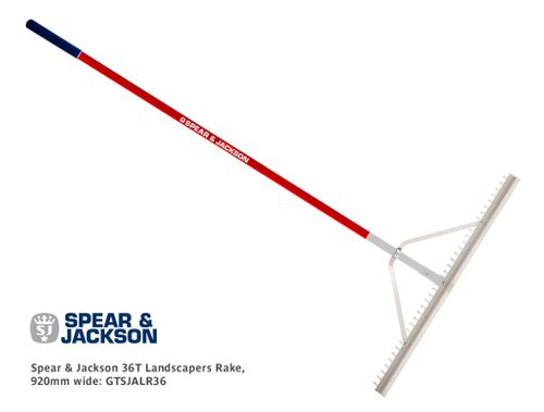 Spear & Jackson 36 Tooth Aluminium Landscapers Rake, 920mm wide