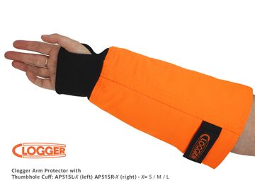 Clogger Arm Protector with Thumb-hole Cuff, Left - Medium