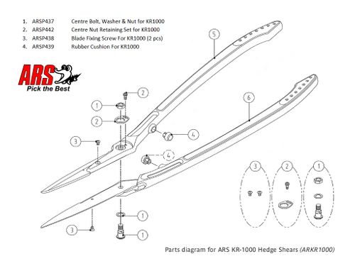 ARS Rubber Buffer For KR1000 Hedge Shears