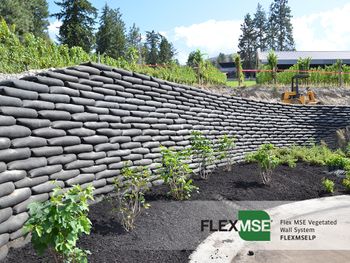 Flex MSE Vegetated Wall System - Geobag and Locking Plate