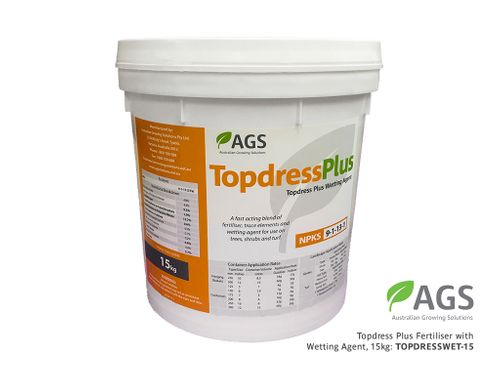 Topdress Plus Fertiliser with Wetting Agent, 15kg