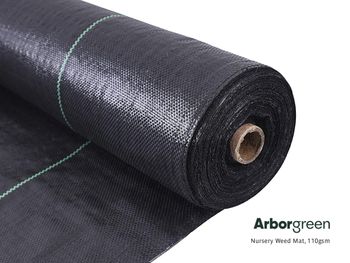 Nursery Weed Mat 110gsm 3.66m x 100m Black with Green Potting Lines