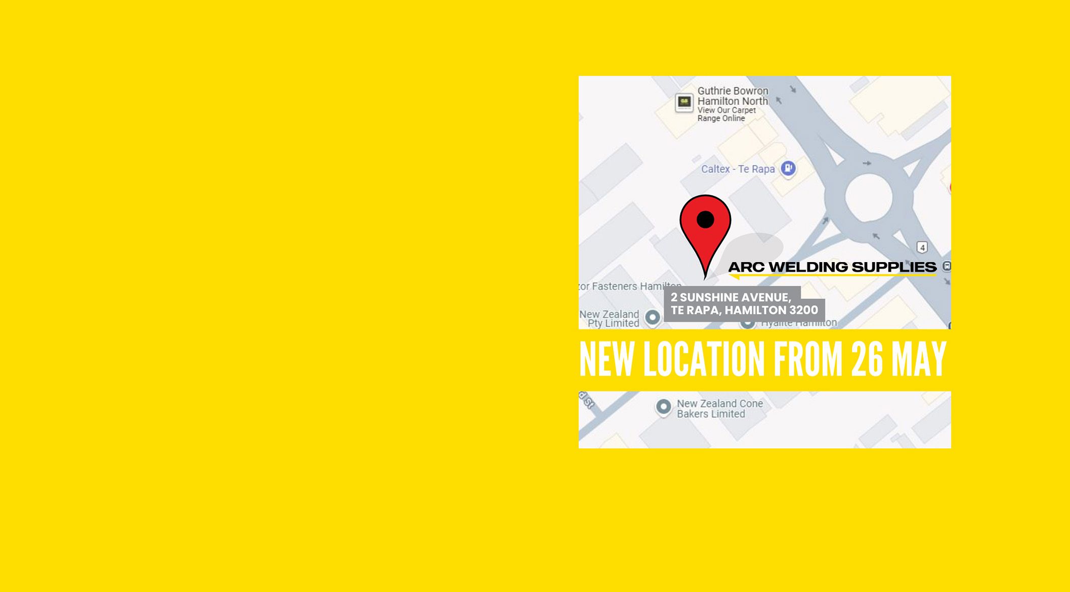 <h2>New address from 26 May</h2> <h3>2 Sunshine Ave, Hamilton</h3>    <button>Contact Us</button>