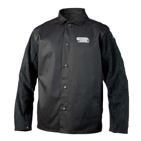 Lincoln Split Leather Sleeved FR Welding Jacket. 2X-Large