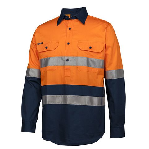 JBs Wear Shirt. Cotton. Day- Night. Size 5XL. Orange/Navy