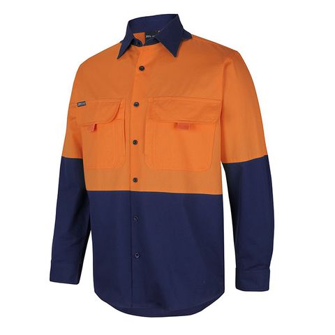 JBs Wear Shirt. Ripstop  Cotton. Day Only. Size S. Orange/Navy