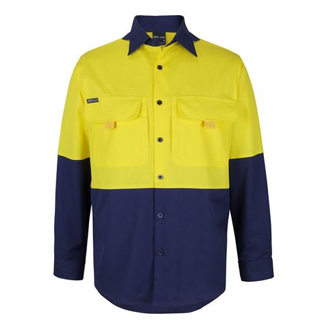 JBs Wear Shirt. Ripstop  Cotton. Day Only. Size S. Yellow/Navy