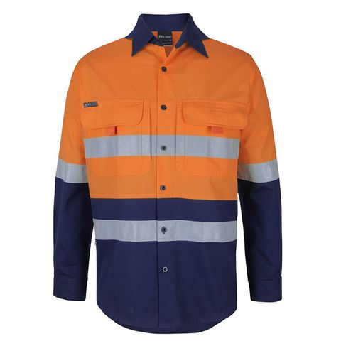 JBs Wear Shirt. Ripstop  Cotton. Day- Night. Size M. Orange/Navy