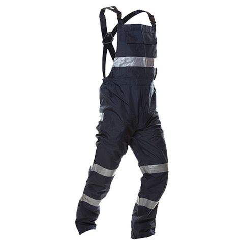 Safe-T-Tec PU Coated Bib Trousers. Navy. Size XL