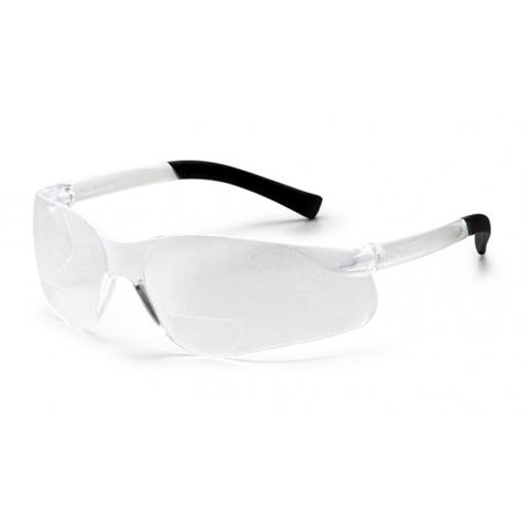 Safety Bi-Focal Glasses. Clear. 3.0 magnification
