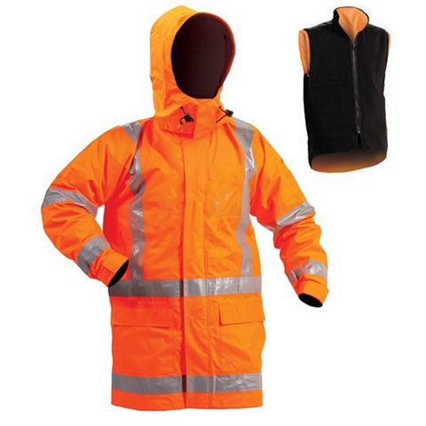 Bison Stamina Jacket - Vest 5-IN-1 COMBO. TTMC-17. Orange.  Size 2XL