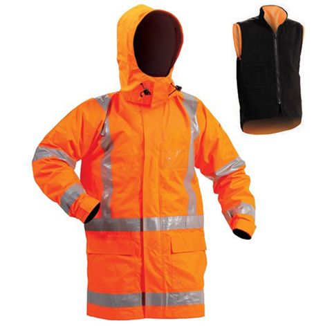 Bison Stamina Jacket - Vest 5-IN-1 COMBO. TTMC-17. Orange.  Size 4XL