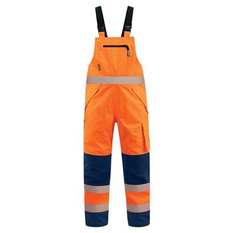 Bison Extreme Bibtrousers. Orange/ Navy.  Size 2XL