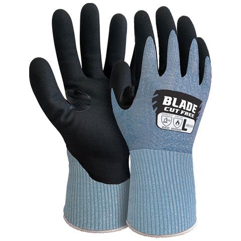 Blade Cut 5 Foam Sandy Nitrile Gloves. L
