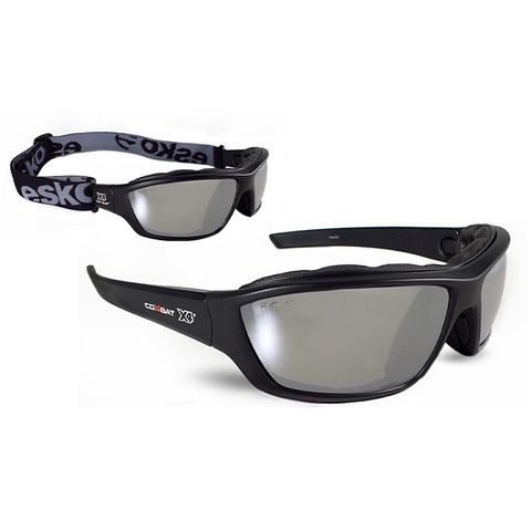 Combat X4 Safety Glasses. Silver Splash