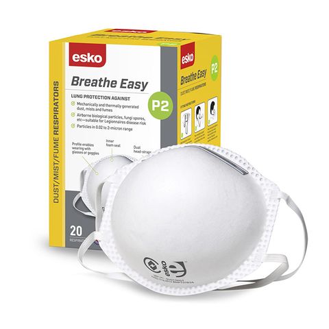 Breathe Easy P2 Non-Valved Mask. Box of 20