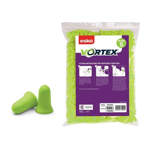 Vortex Earplugs Uncorded. Green. Packet of 500