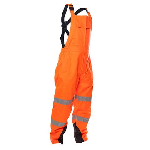 Safe-T-Tec PU Coated Bib Trousers. Orange. Size 2XL