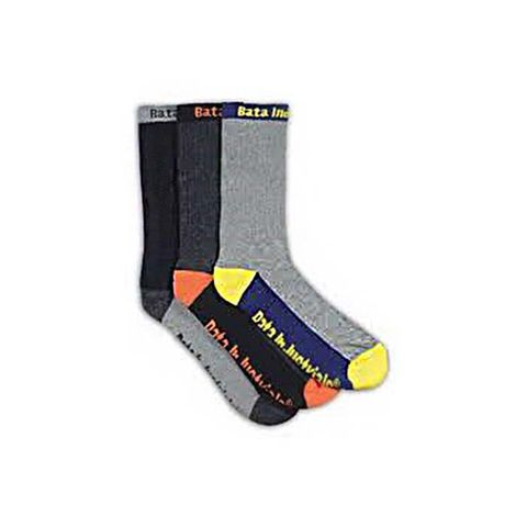 Bata Work Socks - Bright (Pack of 3 Pairs). 10-14 UK