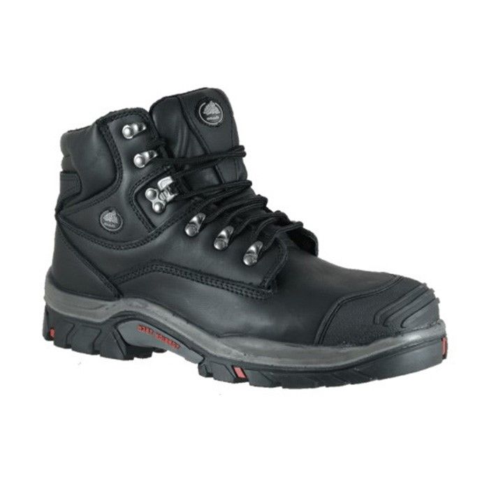 External toe cap outlet safety boot