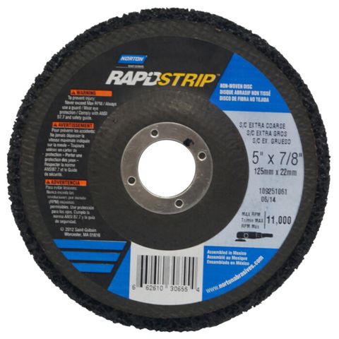 Norton Rapid Strip Discs. Coarse. Size: 125 x 22 mm