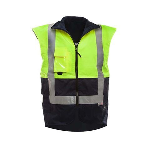 Safe-T-Tec PU Coated Vest Day/Night. Size 6XL. Yellow/Navy