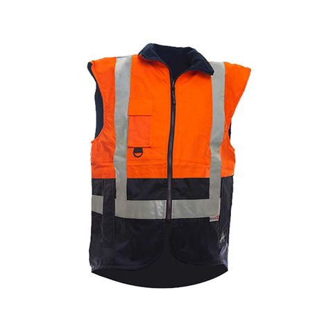 Safe-T-Tec PU Coated Vest Day/Night. Size 2XL. Orange/Navy