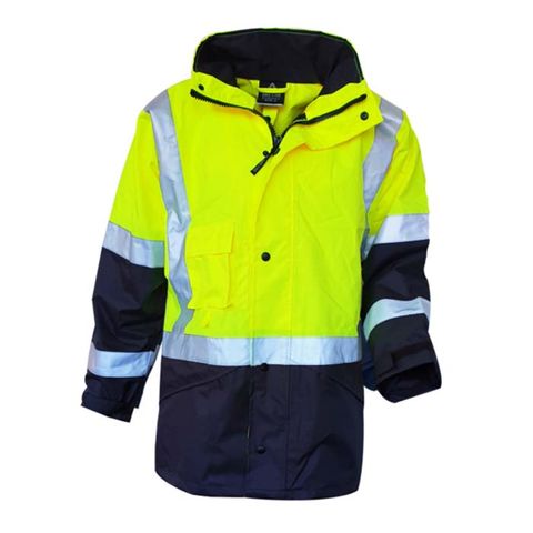 Safe-T-Tec Waterproof Jacket Day/Night. Size 2XL. Yellow/Navy