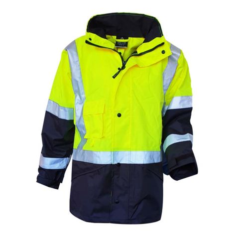 Safe-T-Tec Waterproof Jacket Day/Night. Size XL. Yellow/Navy