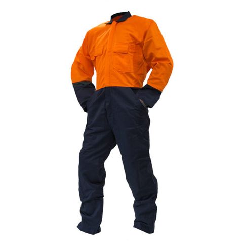 Safe-T-Tec Overall. Cotton. Day Only. Size 10. Orange/Navy