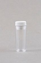 2 DRAM CLEAR STYRENE PUSH CAP VIAL & WHITE CAP PK100