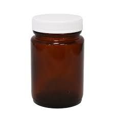 AMBER GLASS JAR WITH LID 100GM