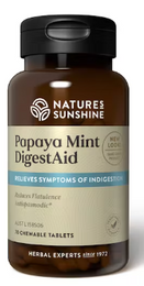 NATURES SUNSHINE PAPAYA MINT DIGESTAID 70 TABLETS