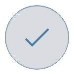 blue tick on grey icon