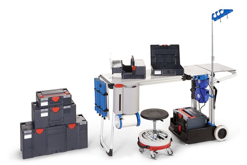 Podoblock Mobile Workstation Trolley with all the accessories setup