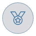 Medal on grey background