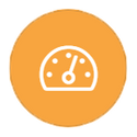 speedometer on orange icon