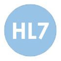 HL7 in bold on blue icon