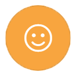Smiley face on orange background icon