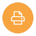 Printer on orange icon