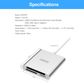 USB3.0 Aluminium All-In-One Card Reader with USB Type-C Adapter