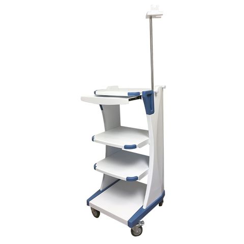 MDS-VET Cart, Adjustable Shelves with Endoscopy Pole & Rack