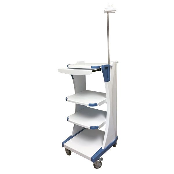 MDS-VET Cart, Adjustable Shelves with Endoscopy Pole & Rack