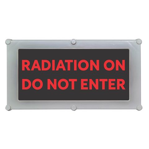 Warning Signs - Illuminated LED Black Vinyl on Red Acrylic