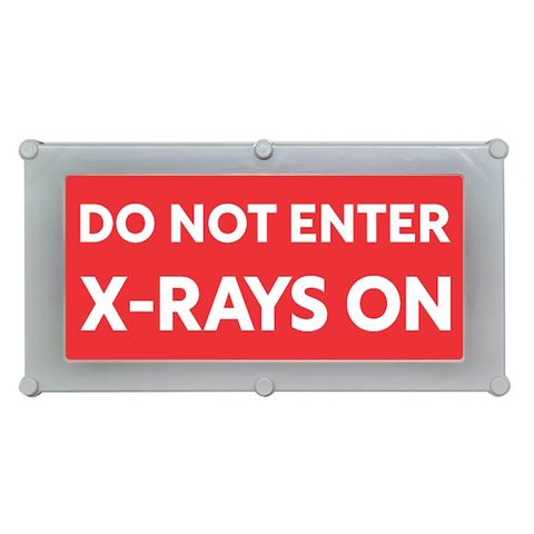 Warning Signs - Illuminated LED White Text on Red Acrylic