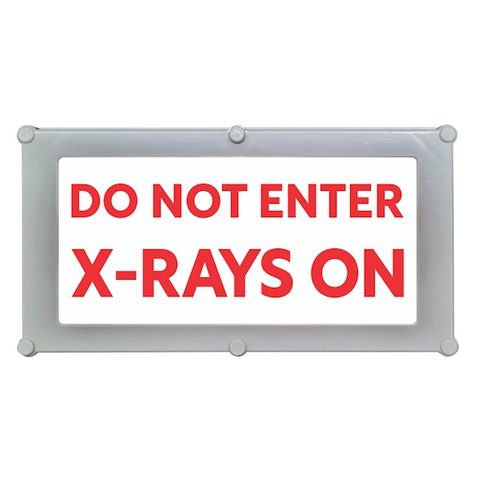 Warning Signs - Illuminated LED Red Text on White Acrylic