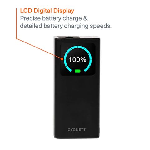 Cygnett Titan 30K mAh Laptop Power Bank 65W with LCD Display